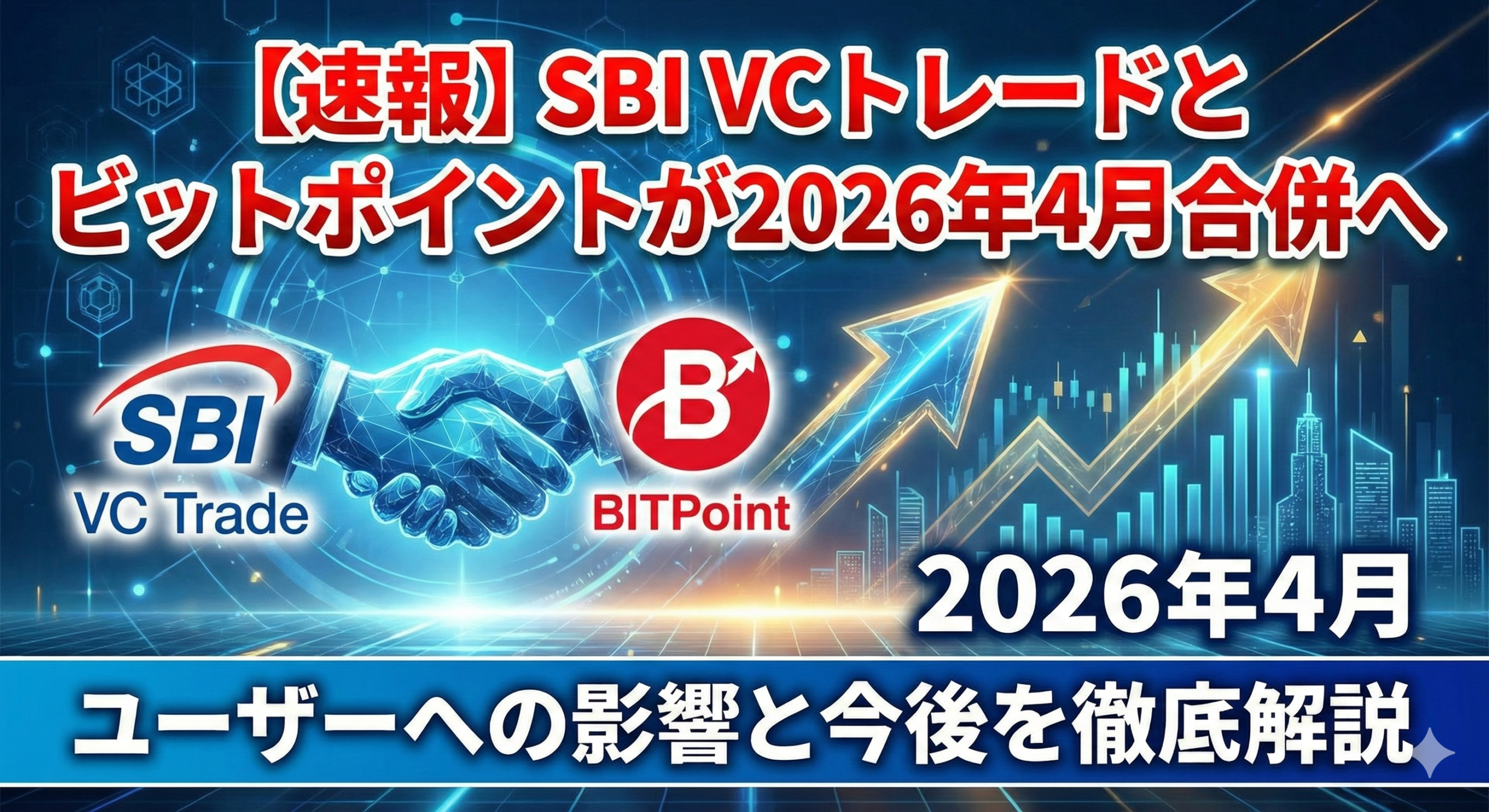 【速報】SBI VCトレードとビットポイントが2026年4月合併へ｜ユーザーへの影響と今後を徹底解説