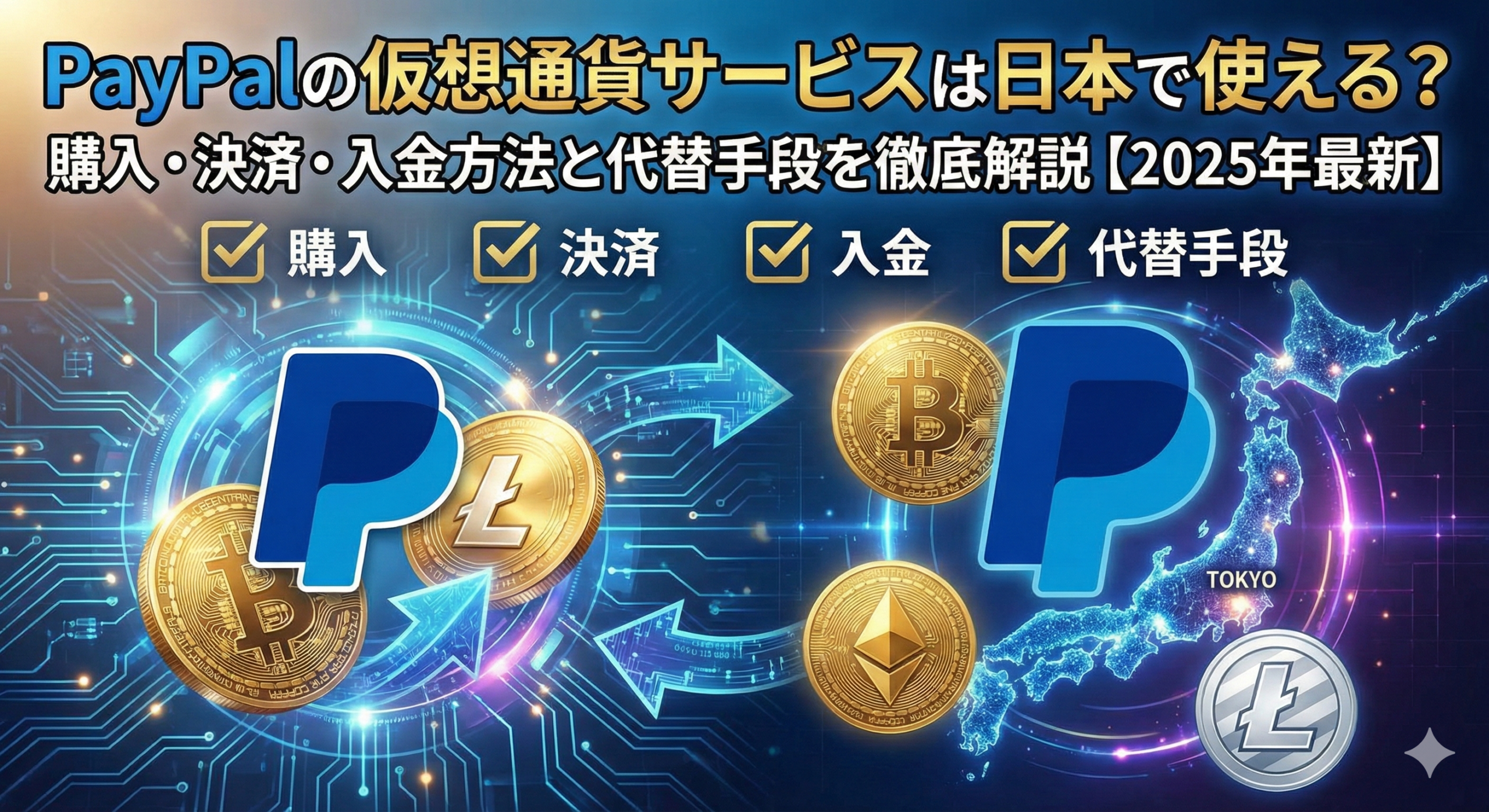 【2026年最新】PayPalの仮想通貨サービスは日本で使える？購入・決済・入金方法と代替手段を徹底解説