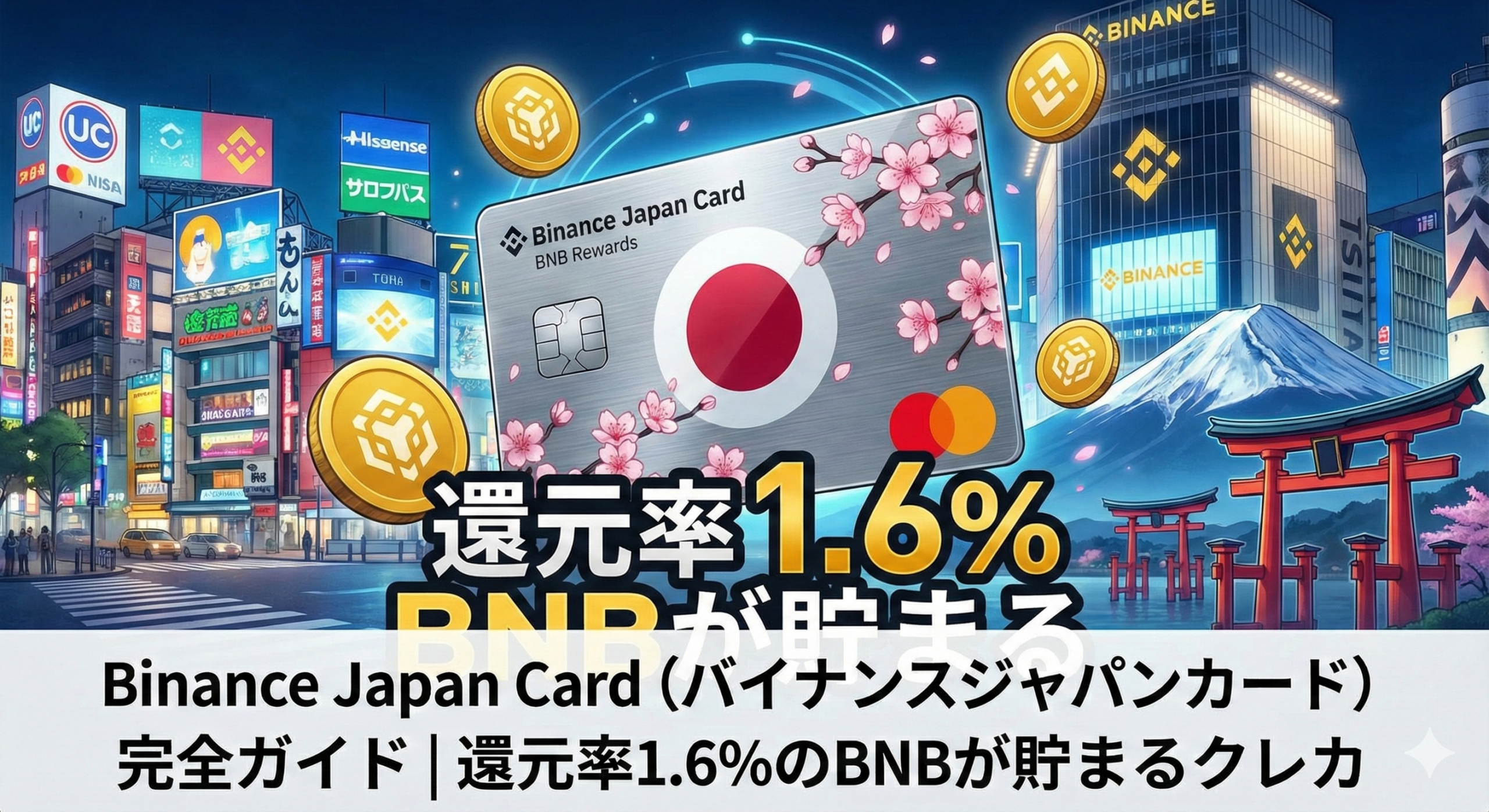 Binance Japan Card（バイナンスジャパンカード）完全ガイド｜還元率1.6%のBNBが貯まるクレカ