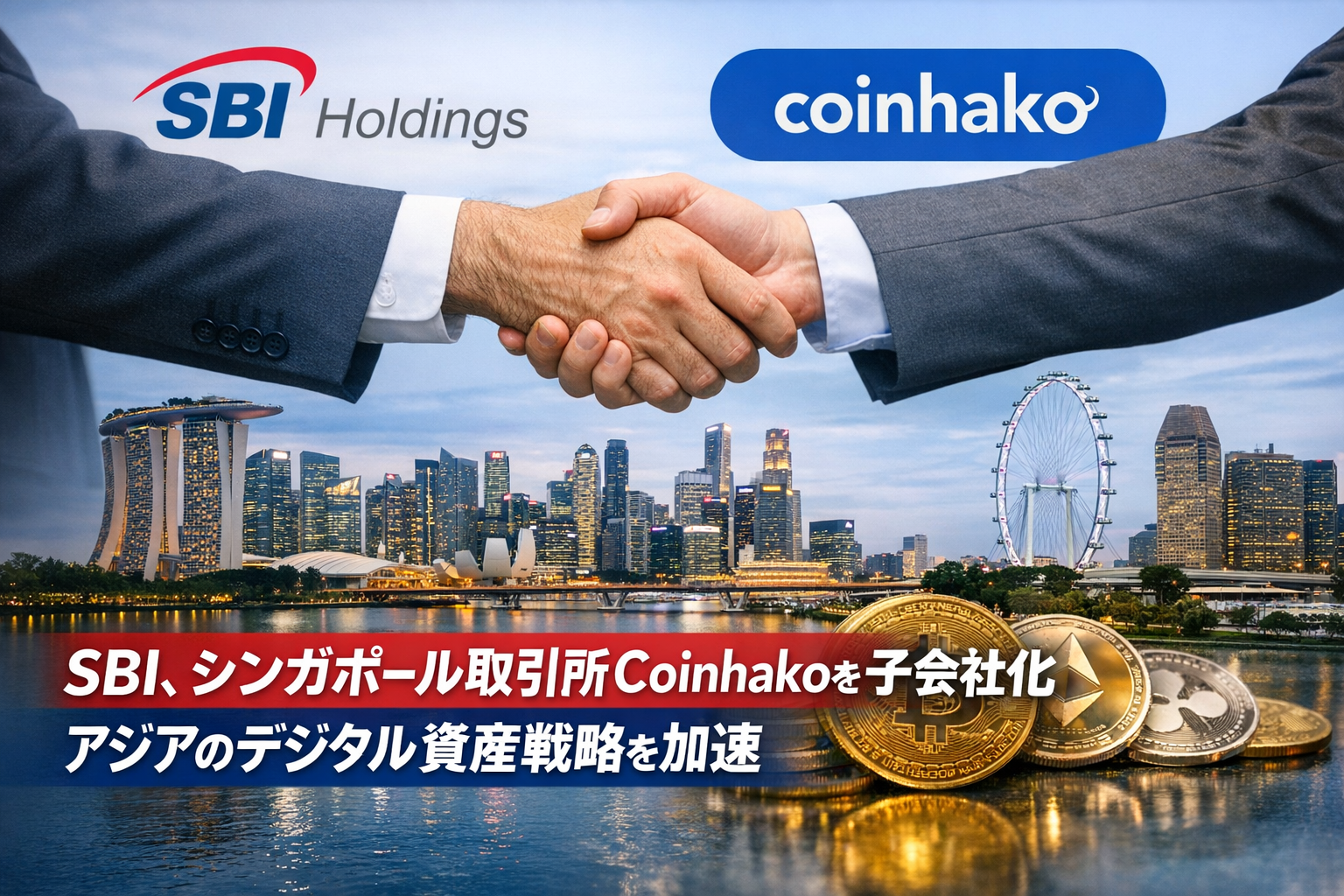 SBI、シンガポール取引所Coinhakoを子会社化。アジアのデジタル資産戦略を加速