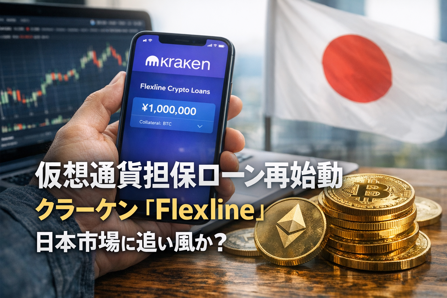 仮想通貨担保ローン再始動。クラーケン「Flexline」日本市場に追い風か