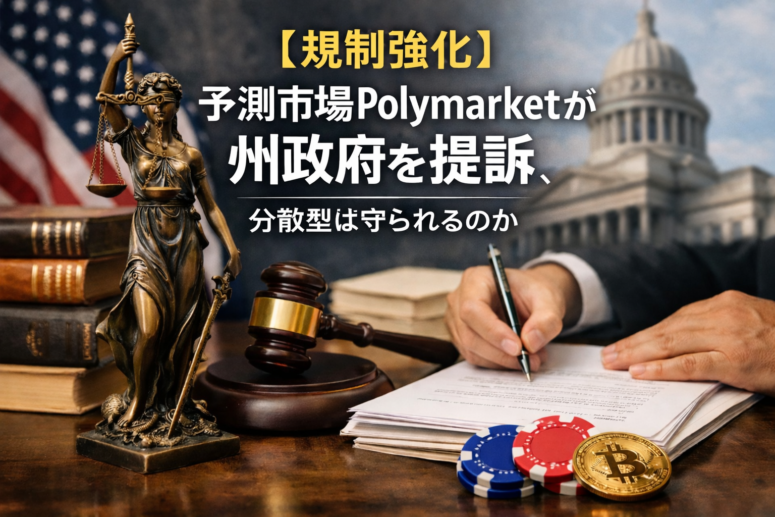 【規制強化】予測市場Polymarketが州政府を提訴。分散型は守られるのか