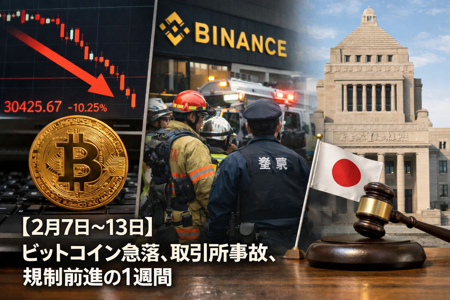 【2月7日〜13日】ビットコイン急落、取引所事故、規制前進の1週間