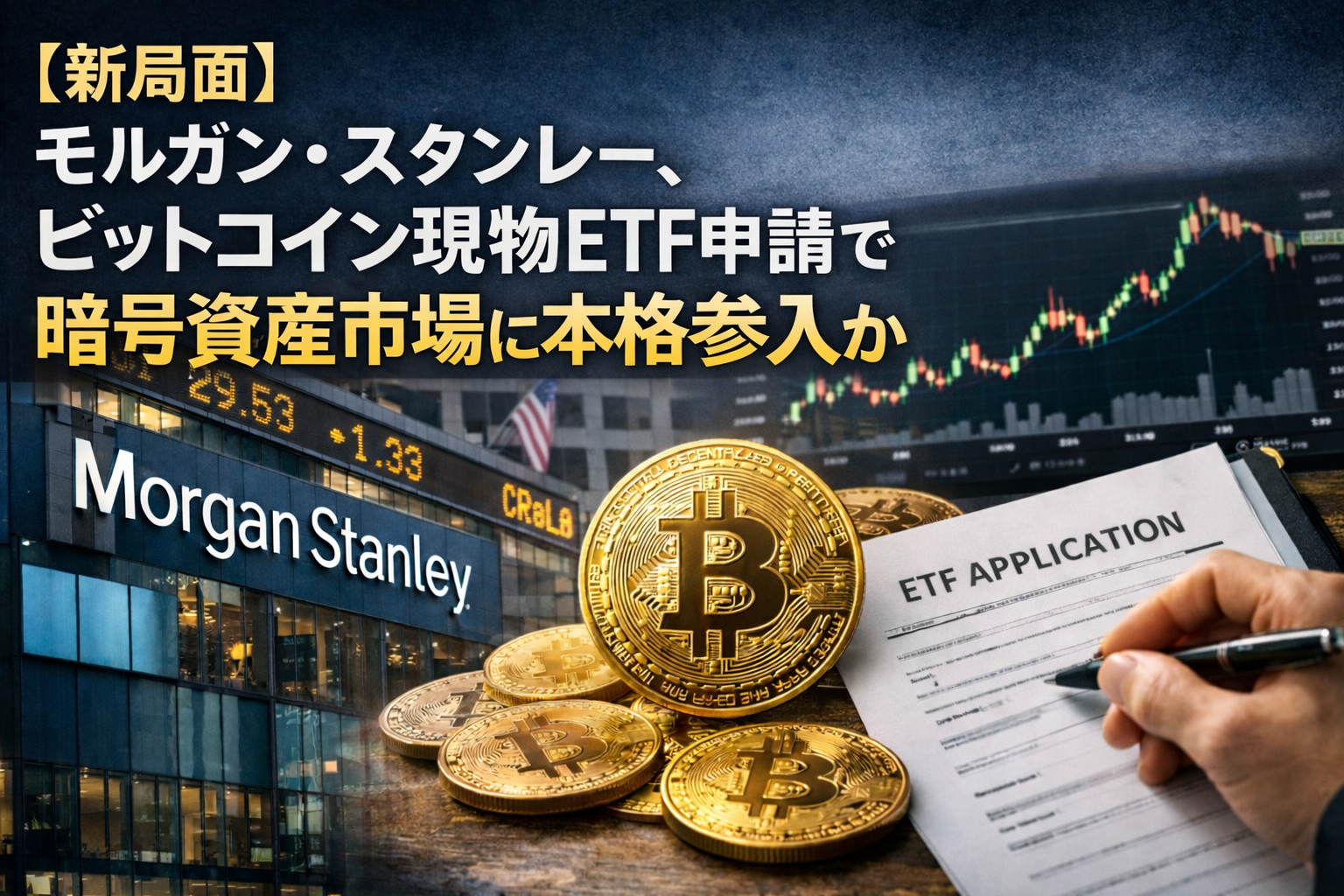 【新局面】モルガン・スタンレー、ビットコイン現物ETF申請で暗号資産市場に本格参入か
