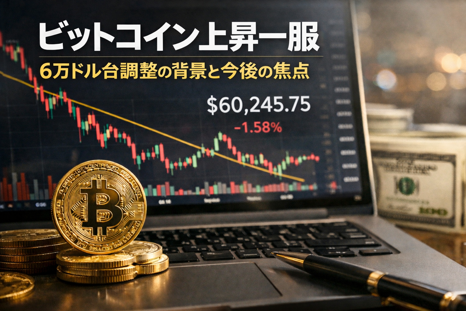 【2026年2月更新】ビットコイン上昇一服 6万ドル台調整の背景と今後の焦点
