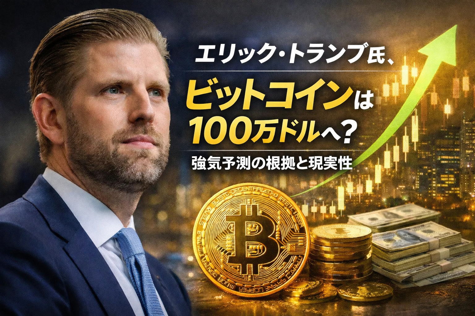 エリック・トランプ氏、ビットコインは100万ドルへ？強気予測の根拠と現実性