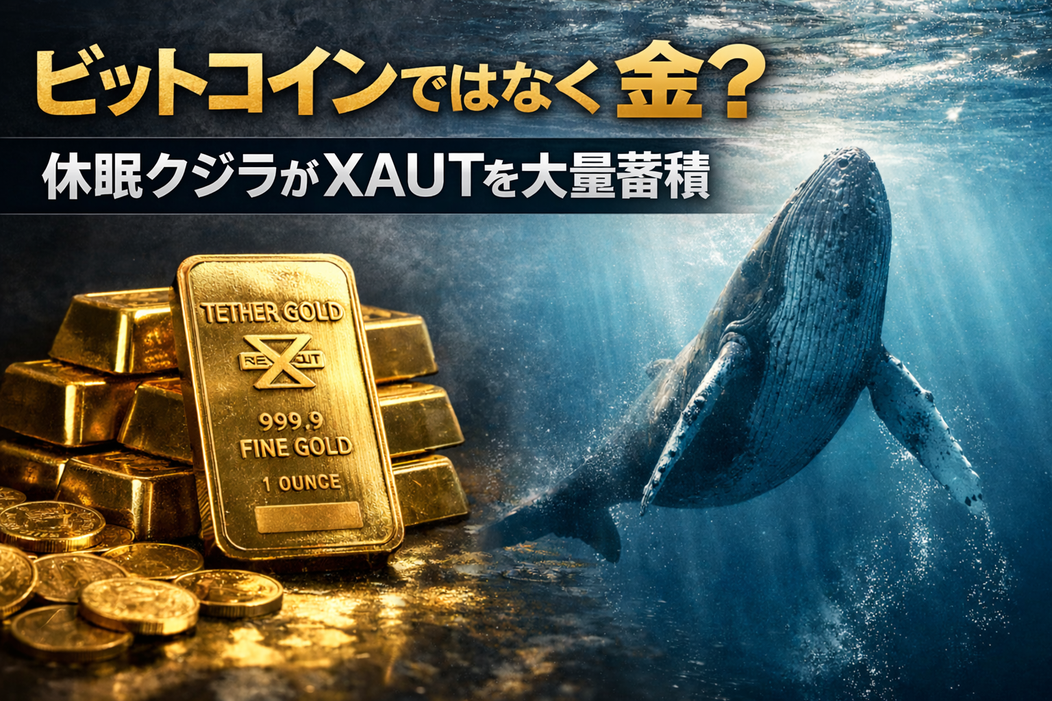 ビットコインではなく金?休眠クジラがXAUTを大量蓄積