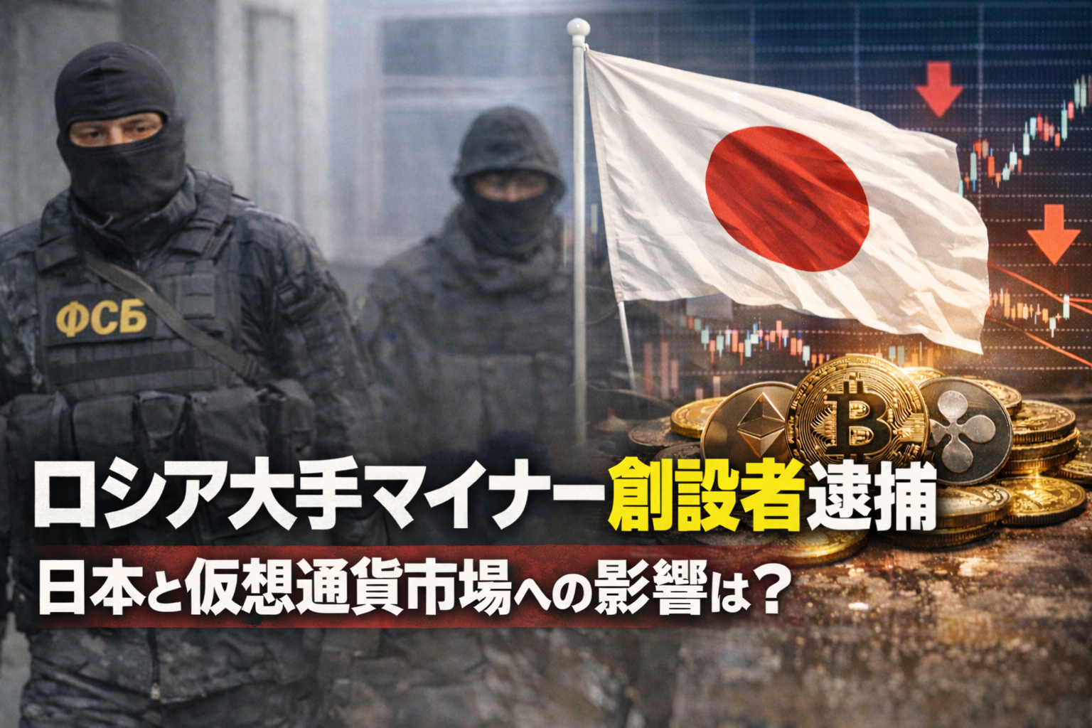 ロシア最大級マイナー創設者が税務違反疑いで拘束。日本と仮想通貨市場への影響は