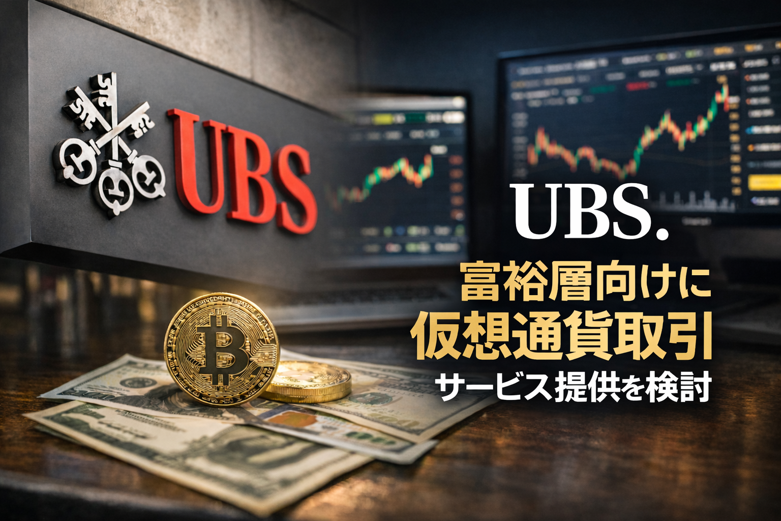 スイス大手銀行UBS。富裕層向けに仮想通貨取引サービス提供を検討