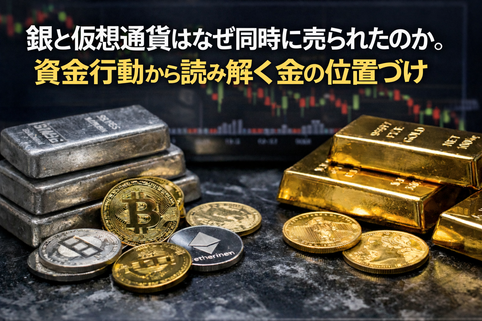 銀と仮想通貨はなぜ同時に売られたのか。資金行動から読み解く金の位置づけ