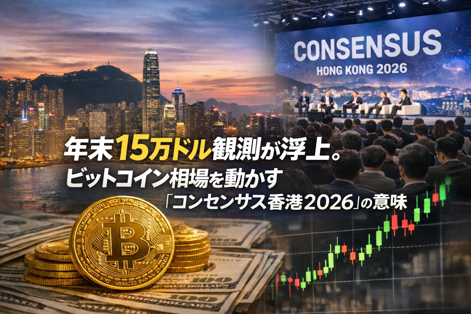 年末15万ドル観測が浮上。ビットコイン相場を動かす「コンセンサス香港2026」の意味