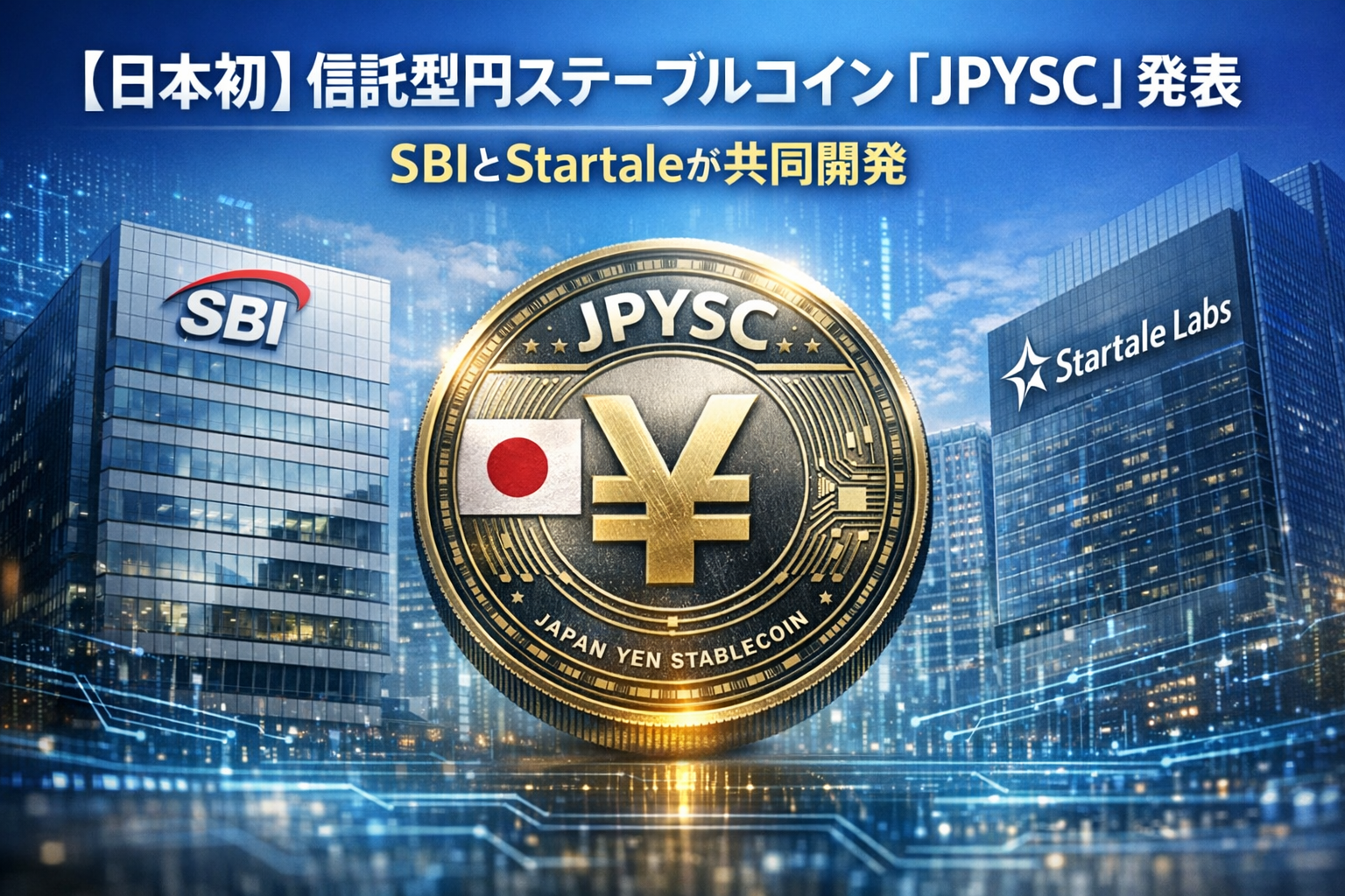 【日本初】信託型円ステーブルコイン「JPYSC」発表─SBIとStartaleが共同開発