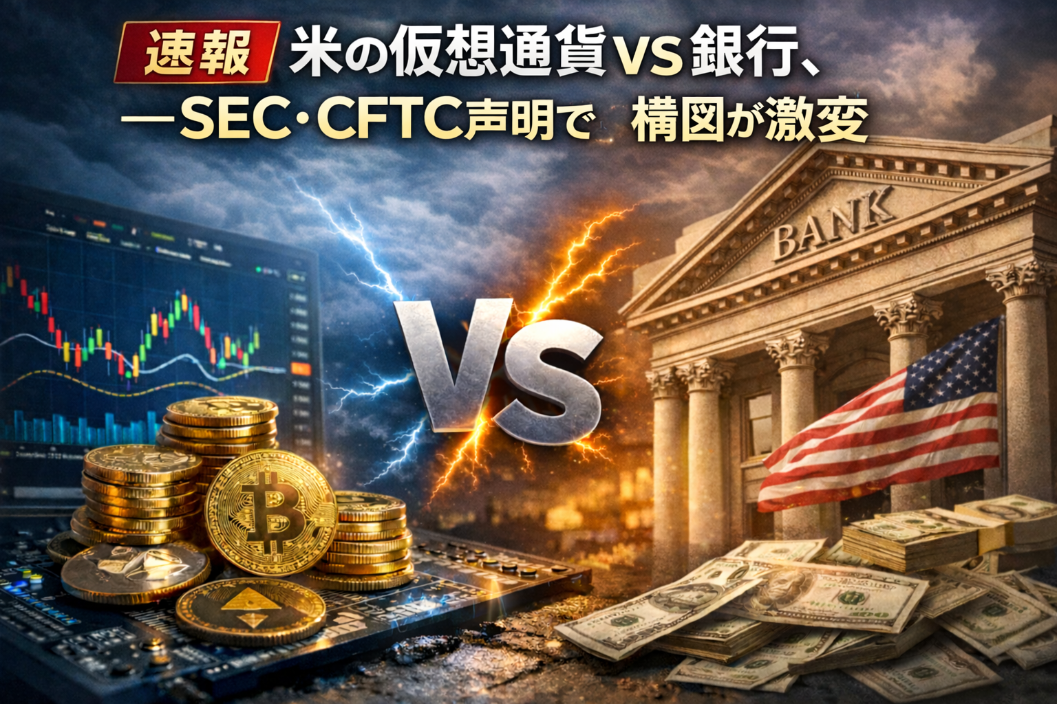 【速報】米の仮想通貨vs銀行、転換点か―SEC・CFTC声明で構図が激変