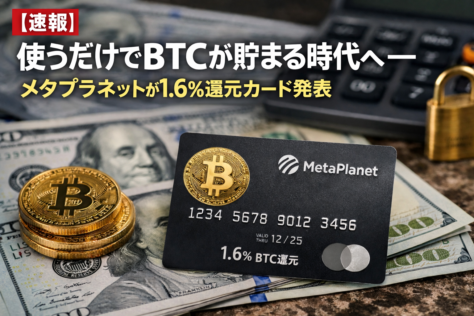 【速報】使うだけでBTCが貯まる時代へ―メタプラネットが1.6％還元カード発表