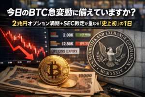 今日のBTC急変動に備えていますか？2兆円オプション満期＋SEC裁定が重なる「史上初」の1日