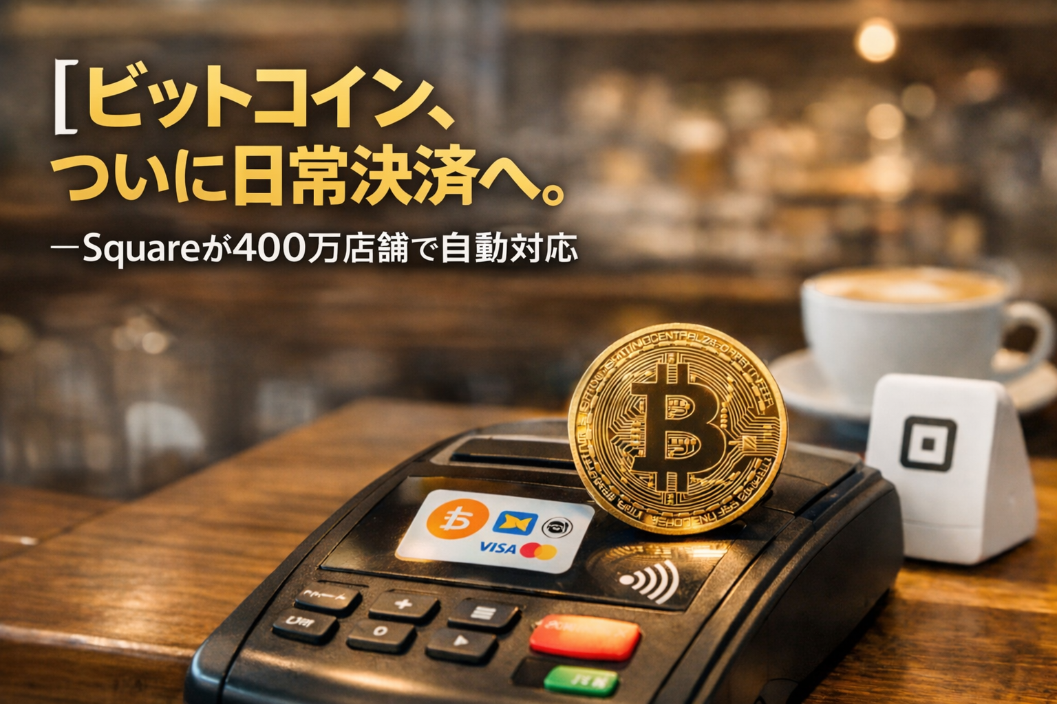 【歴史的転換】ビットコイン、ついに日常決済へ—Squareが400万店舗で自動対応