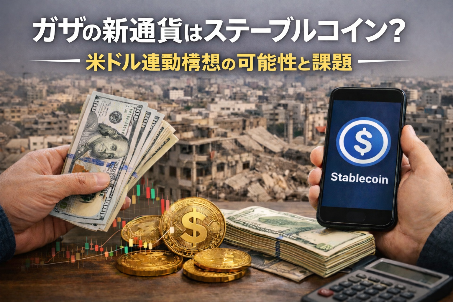ガザの新通貨はステーブルコイン?米ドル連動構想の可能性と課題