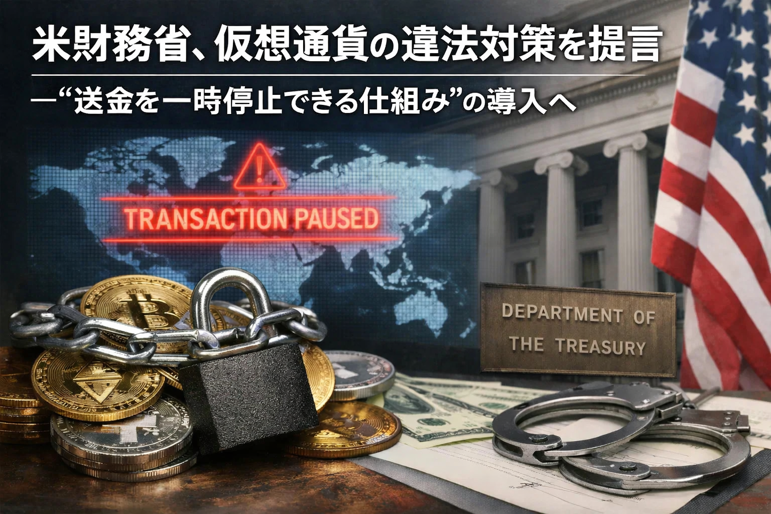 米財務省、仮想通貨の違法対策を提言―“送金を一時停止できる仕組み”の導入へ