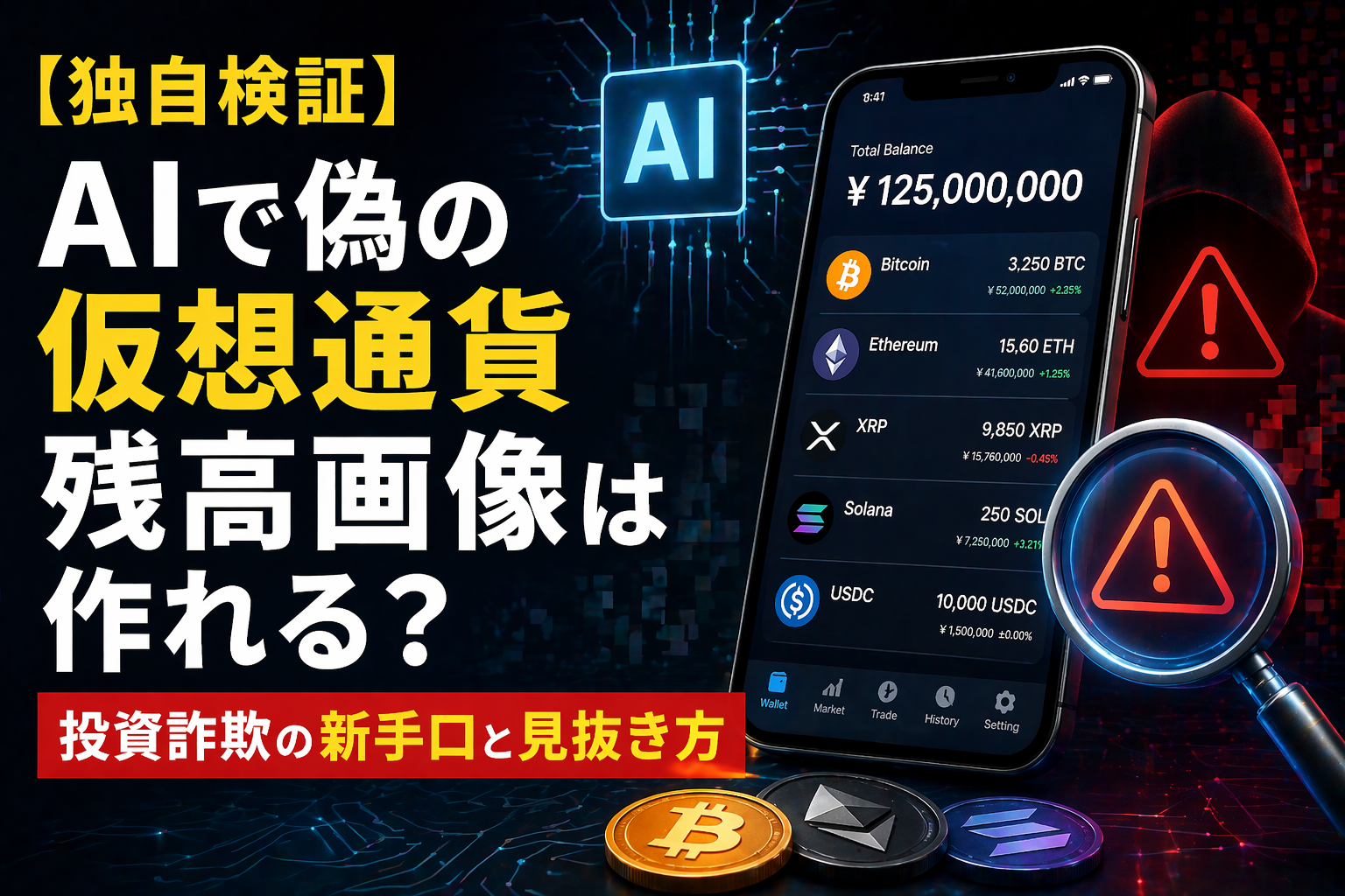 【独自検証】AIで偽の仮想通貨残高画像は作れる？投資詐欺の新手口と見抜き方