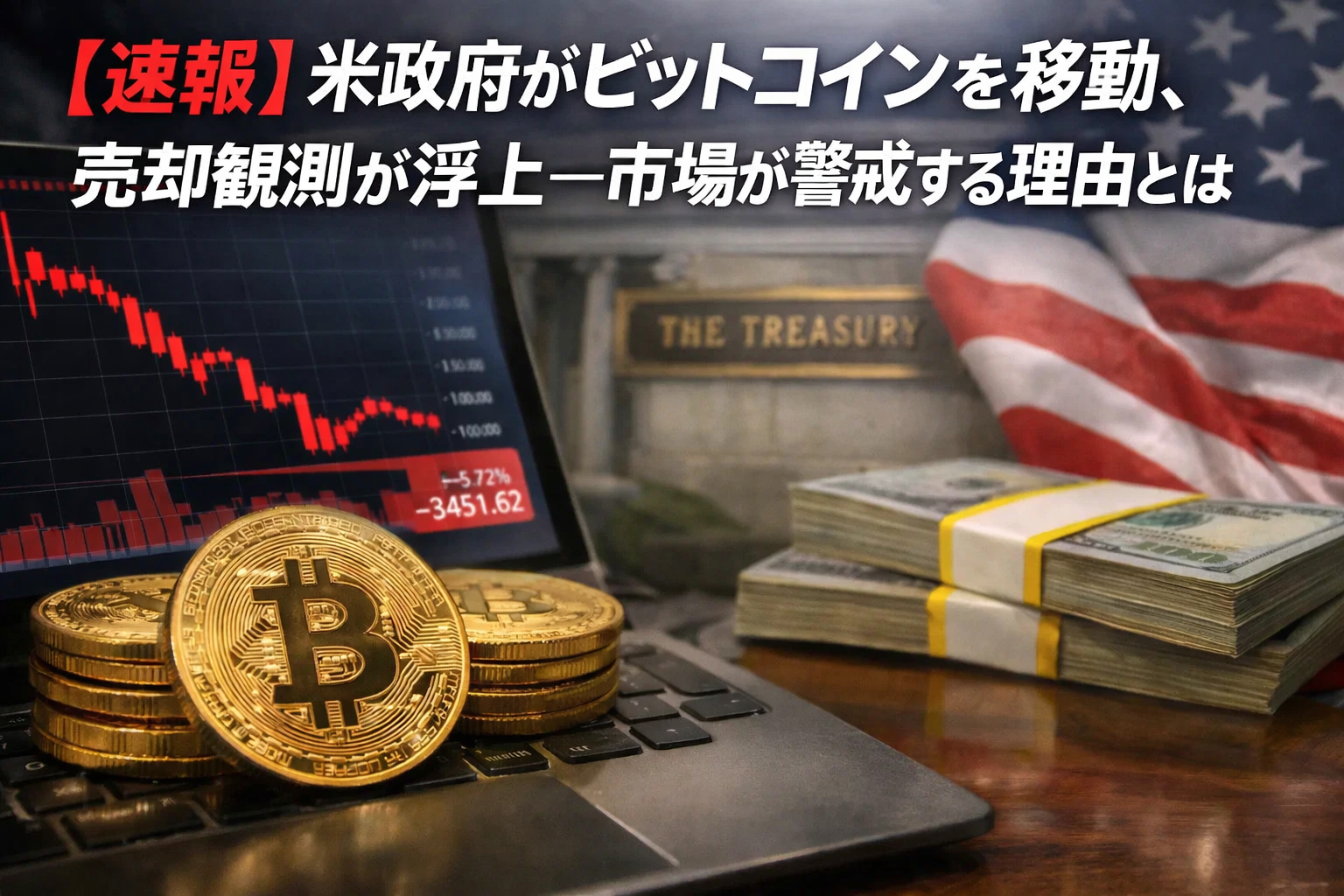 【速報】米政府がビットコインを移動、売却観測が浮上─市場が警戒する理由とは