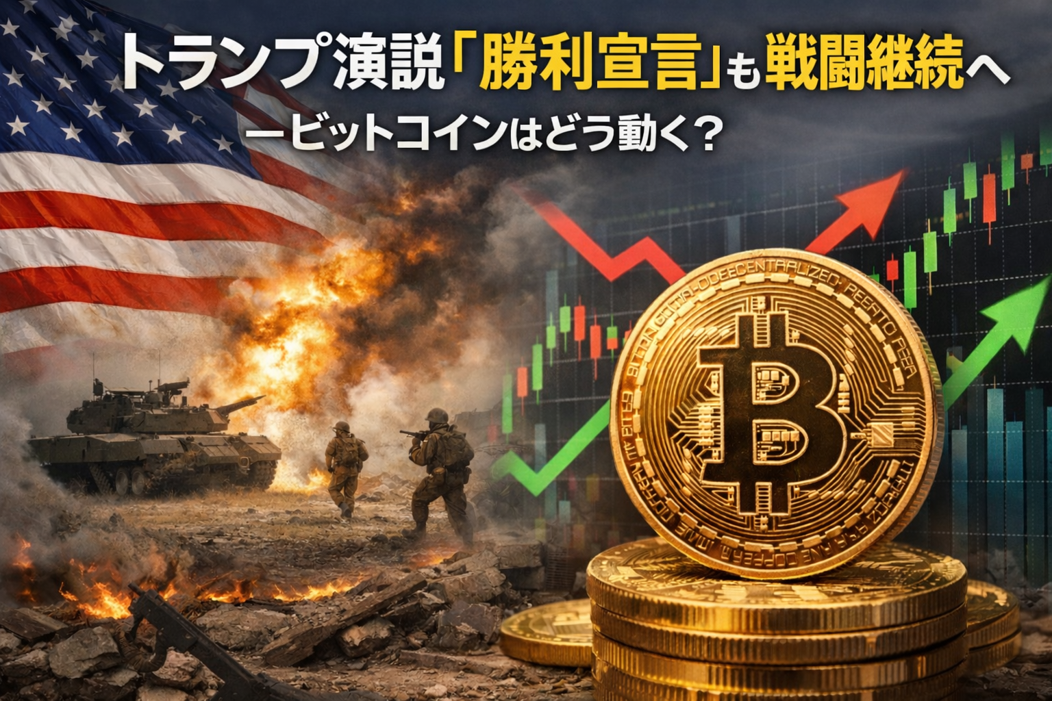 トランプ演説「勝利宣言」も戦闘継続へ―ビットコインはどう動く？