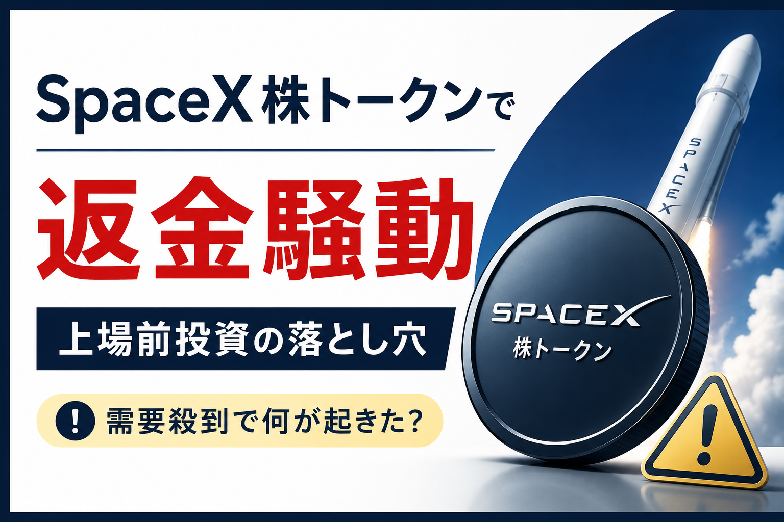 SpaceX株トークンで返金騒動。需要殺到で見えた「上場前投資」の落とし穴