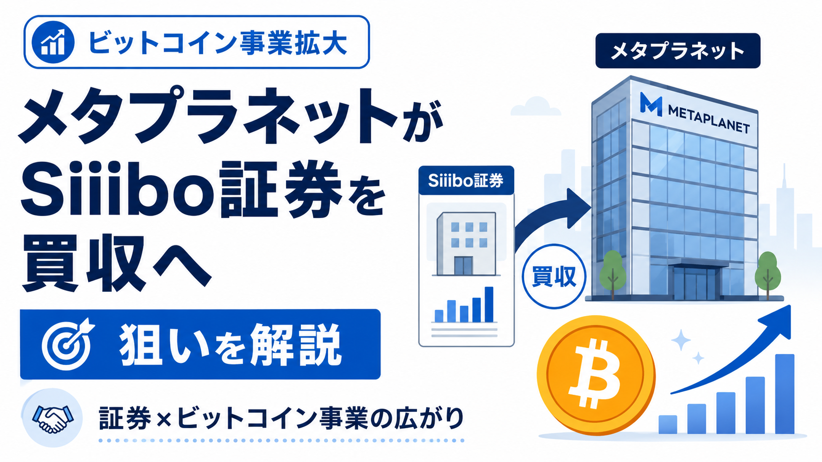 メタプラネットがSiiibo証券を買収へ、ビットコイン事業拡大の狙いを解説