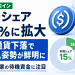 ステーブルコイン市場シェア15％に拡大、仮想通貨下落で投資家の様子見姿勢が鮮明に