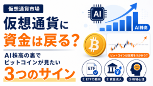 仮想通貨に資金は戻るのか？AI株高の裏でビットコインが見たい3つのサイン　
