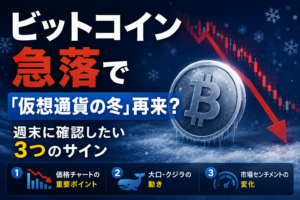 ビットコイン急落で「仮想通貨の冬」再来？週末に確認したい3つのサイン