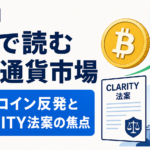 【6月9日】1分で読む仮想通貨市場。ビットコイン反発とCLARITY法案の焦点
