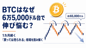 BTCはなぜ6万5,000ドル台で伸び悩む？1カ月続く「戻っては売られる」相場を読み解く