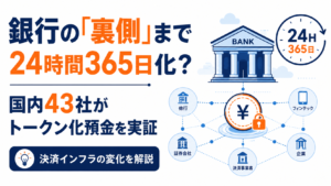銀行の「裏側」まで24時間365日化？国内43社がトークン化預金を実証