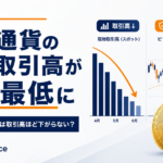 仮想通貨の現物取引高が今年最低に。なぜビットコインは取引高ほど下がらない？