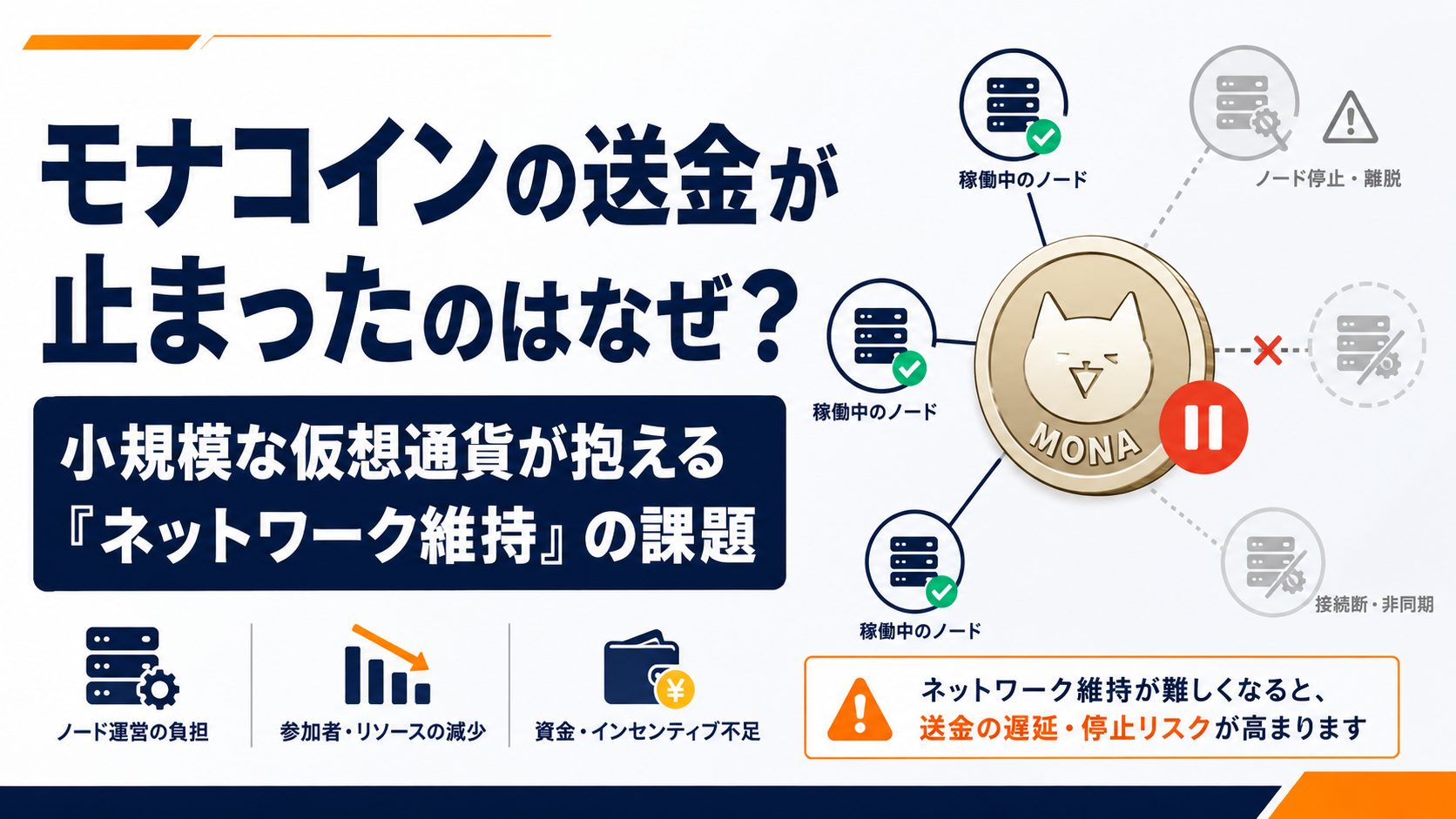 モナコインの送金が止まったのはなぜ？小規模な仮想通貨が抱える「ネットワーク維持」の課題