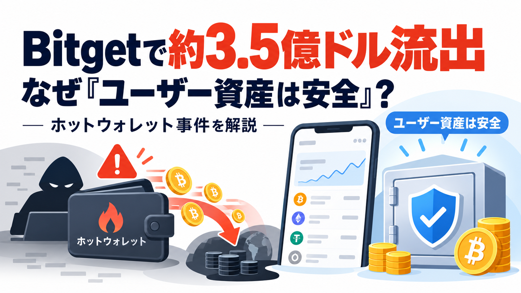 Bitgetで約3.5億ドル流出、なぜ「ユーザー資産は安全」?ホットウォレット事件を解説